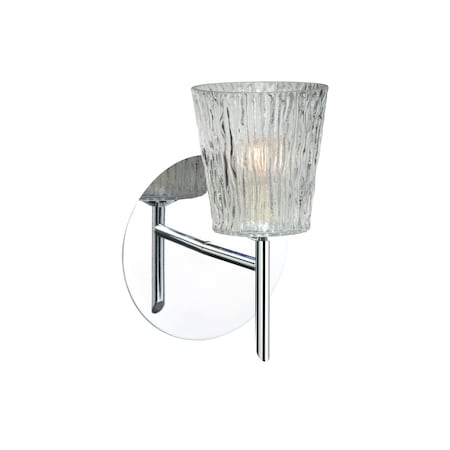 Besa Lighting Nico 4 Mini Sconce, Clear Stone, Chrome Finish, 1x40W Halogen 1SW-512500-CR